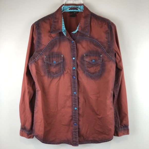 Long Live Cowgirls Tops - Long Live Cowgirls Ombre Shirt Sz M